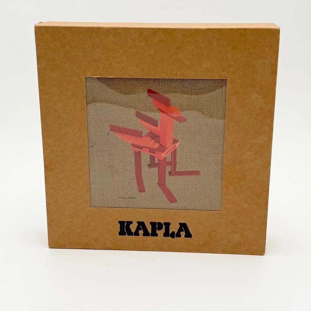 KAPLA Blocks Building Planks & Art Book - 40 Red & Orange Set New